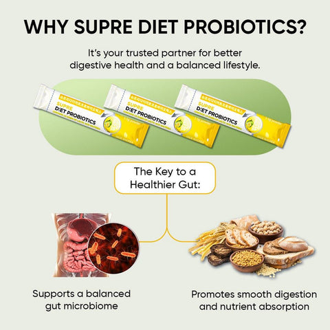 Supre Diet Probiotics (+ Prebiotics, Garcinia Cambogia 750mg, Zinc) Sachet 3.5gx30's