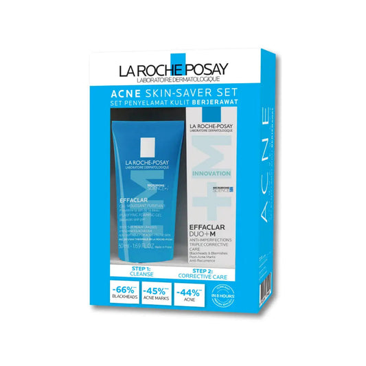 La Roche-Posay Acne Skin-Saver Set (Effaclar Purifying Foaming Gel 50mL + Duo +M Anti-Imperfections Triple Corrective Care 15mL)