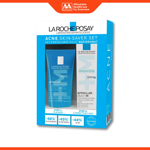 La Roche-Posay Acne Skin-Saver Set (Effaclar Purifying Foaming Gel 50mL + Duo +M Anti-Imperfections Triple Corrective Care 15mL)