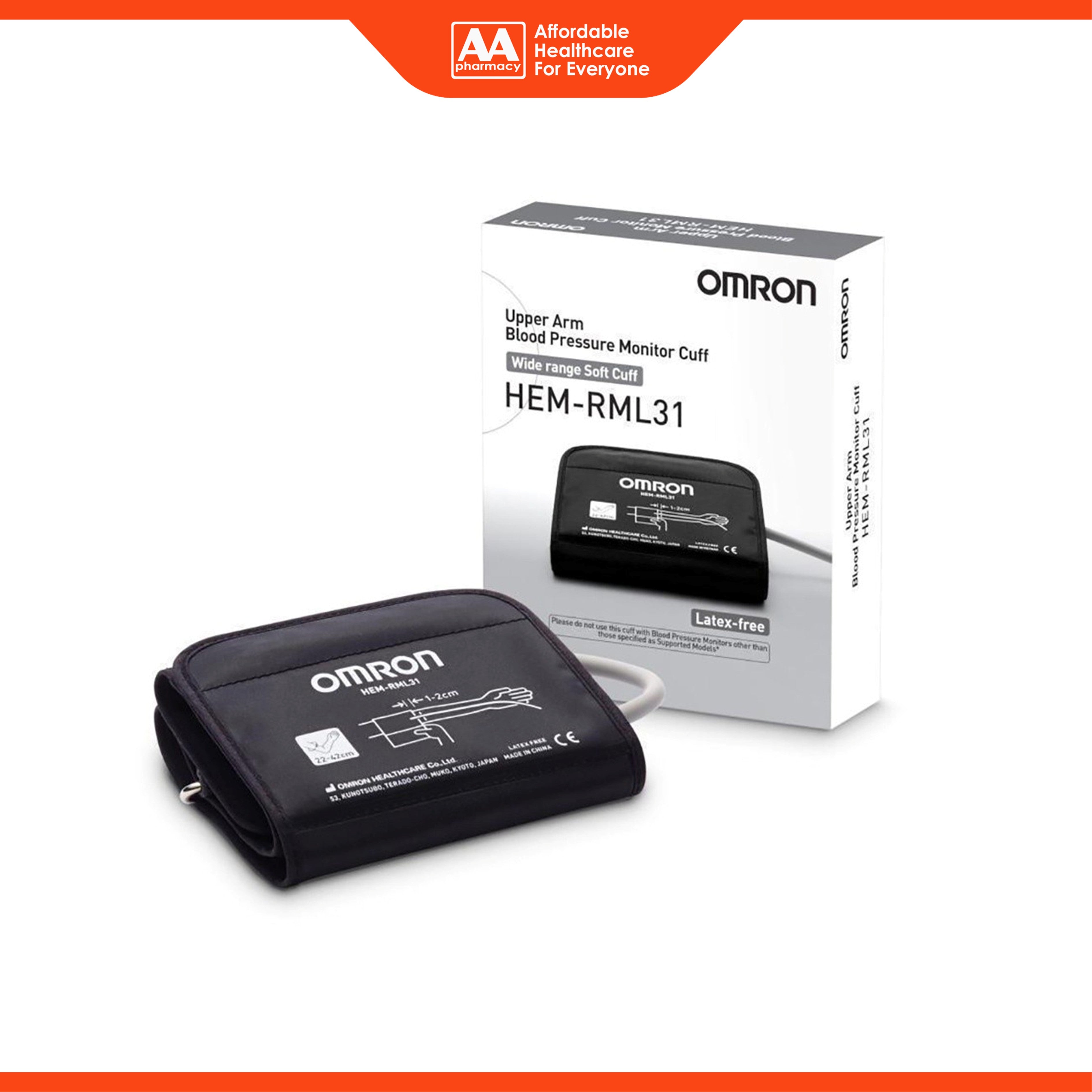 Omron Upper Arm Blood Pressure Monitor Wide Range Soft Cuff (Model: HEM-RML31 Type B)