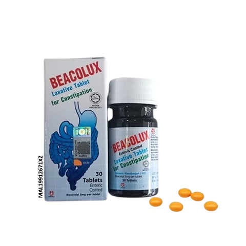 Beacolux Laxative Tablet for Constipation (Enteric Coated, Bisacodyl 5mg) 30's