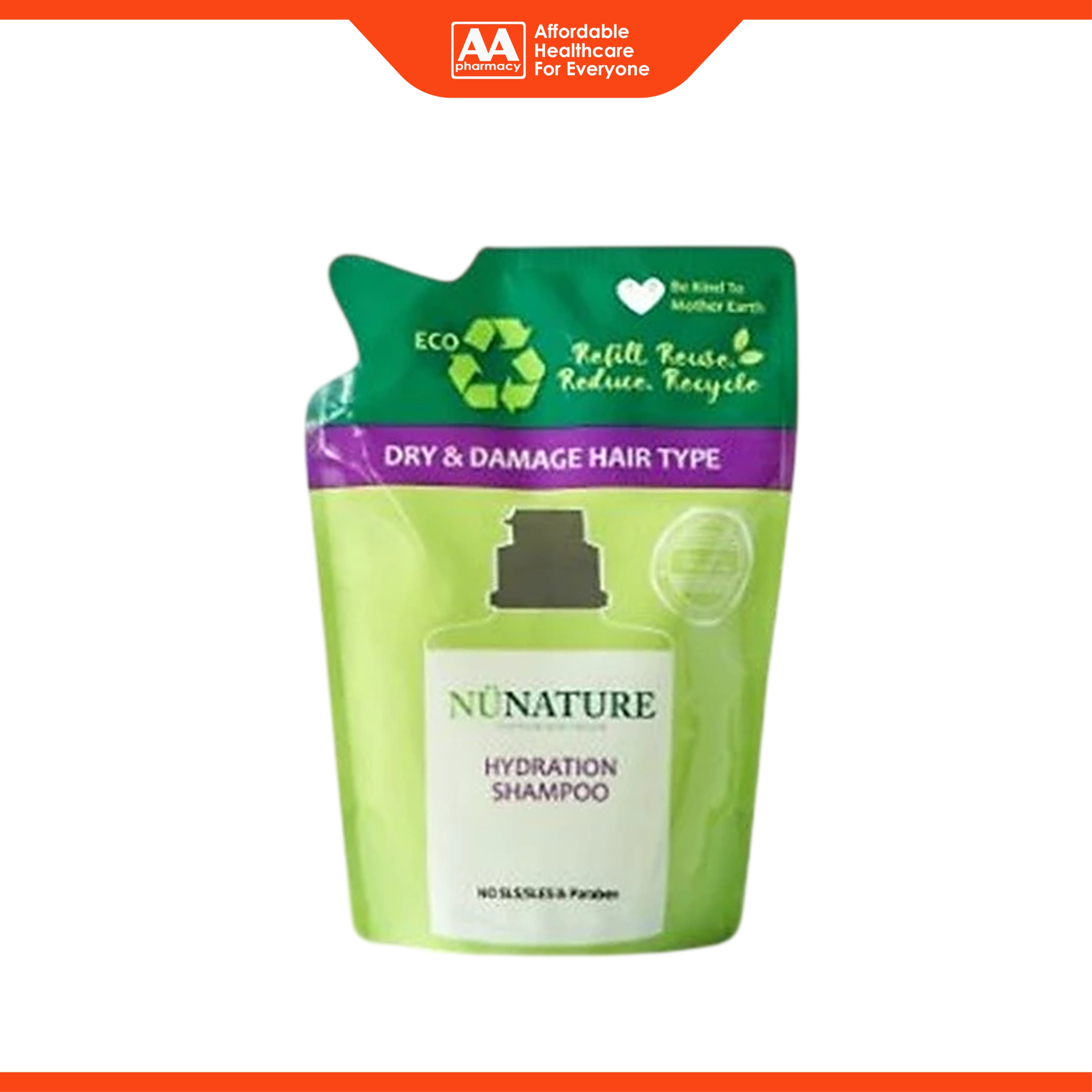 Nunature Shampoo Refill Pack 400mL (Hydration)