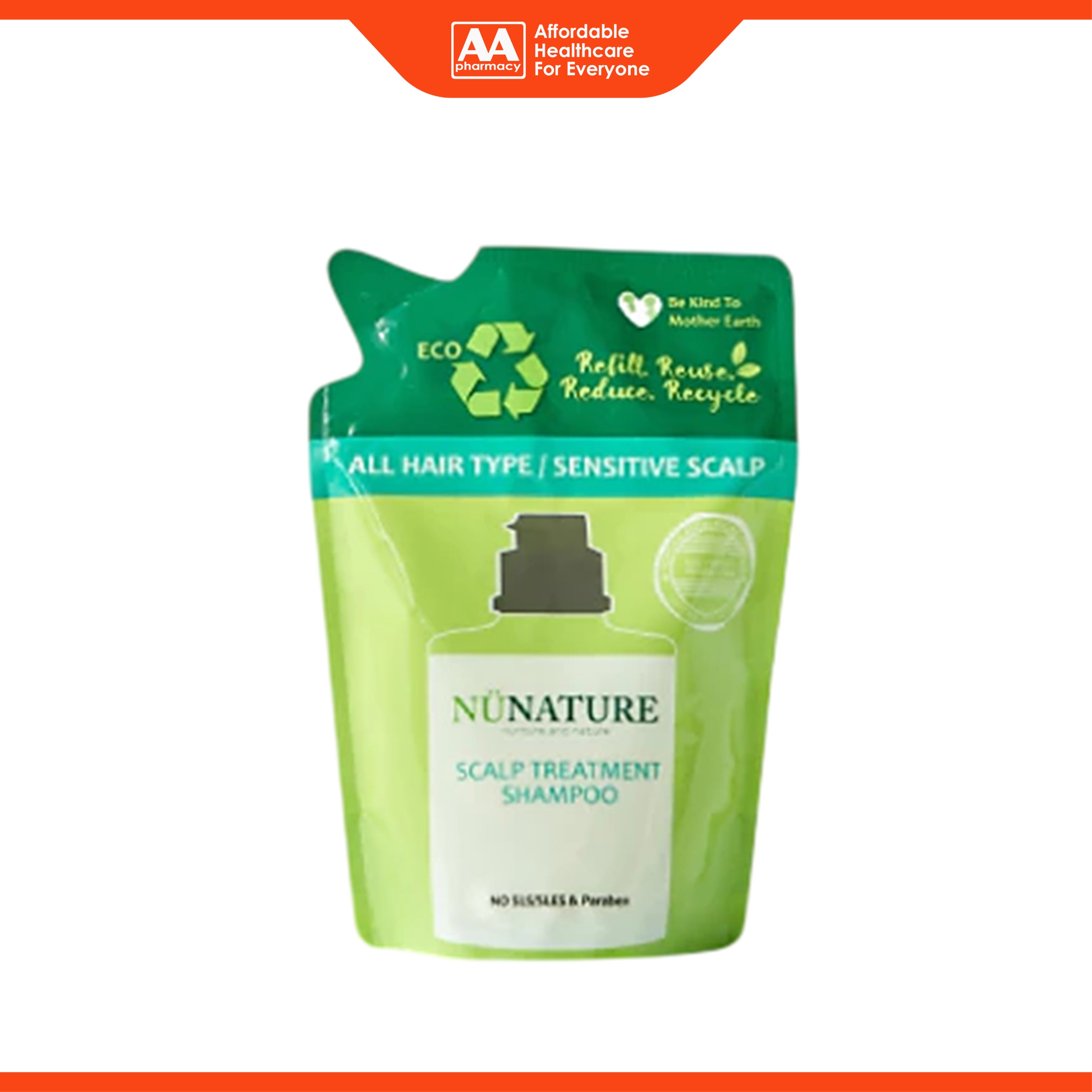 Nunature Shampoo Refill Pack 400mL (Scalp Treatment)