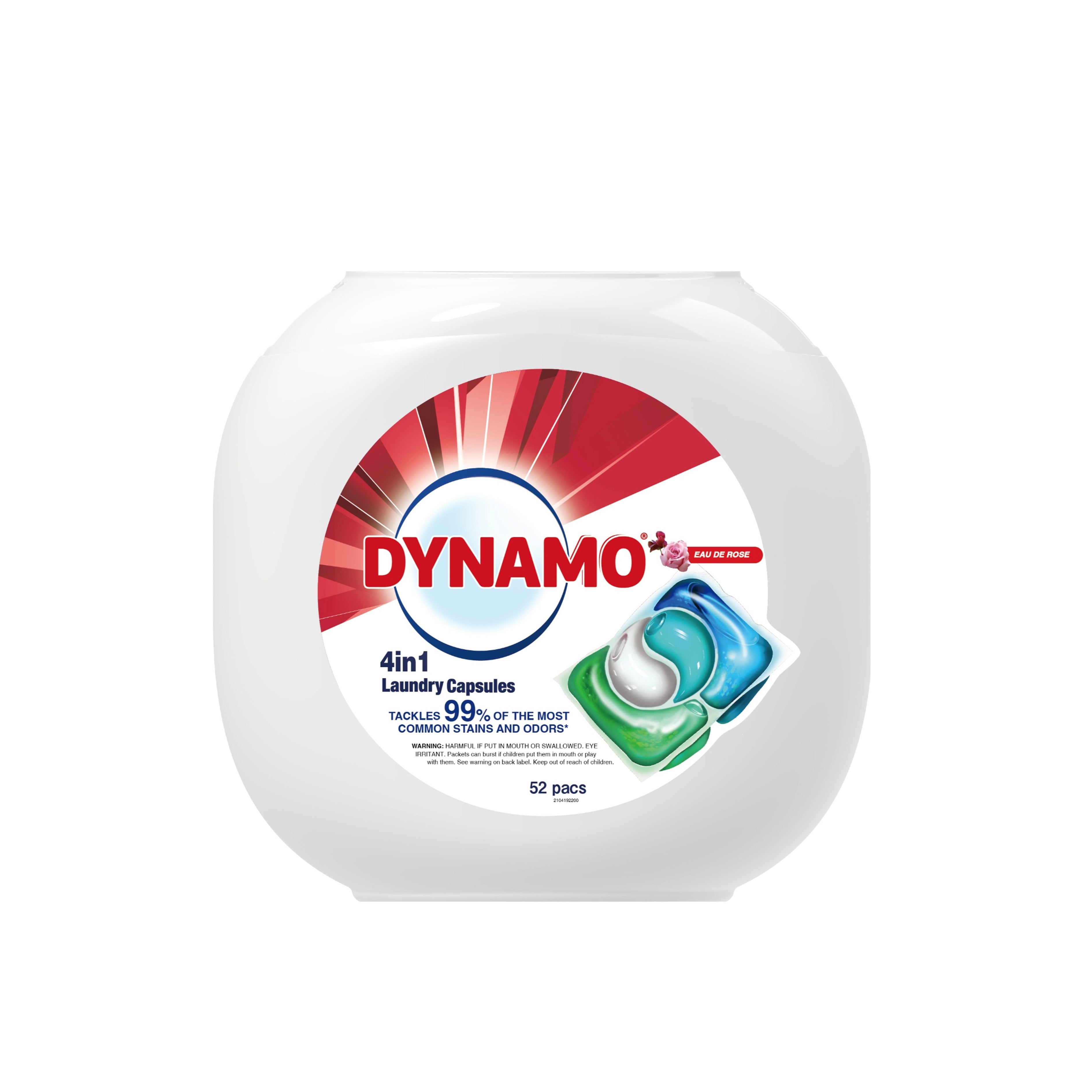 Dynamo 4 in 1 Laundry Capsule 10mL (Eau De Rose) 52's
