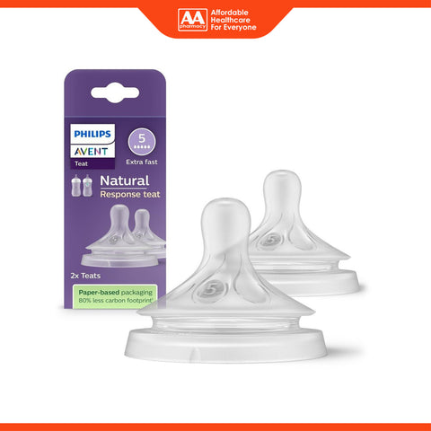 Philips Avent Natural Response Teat (5, Extra Fast / SCY965/02) 2's