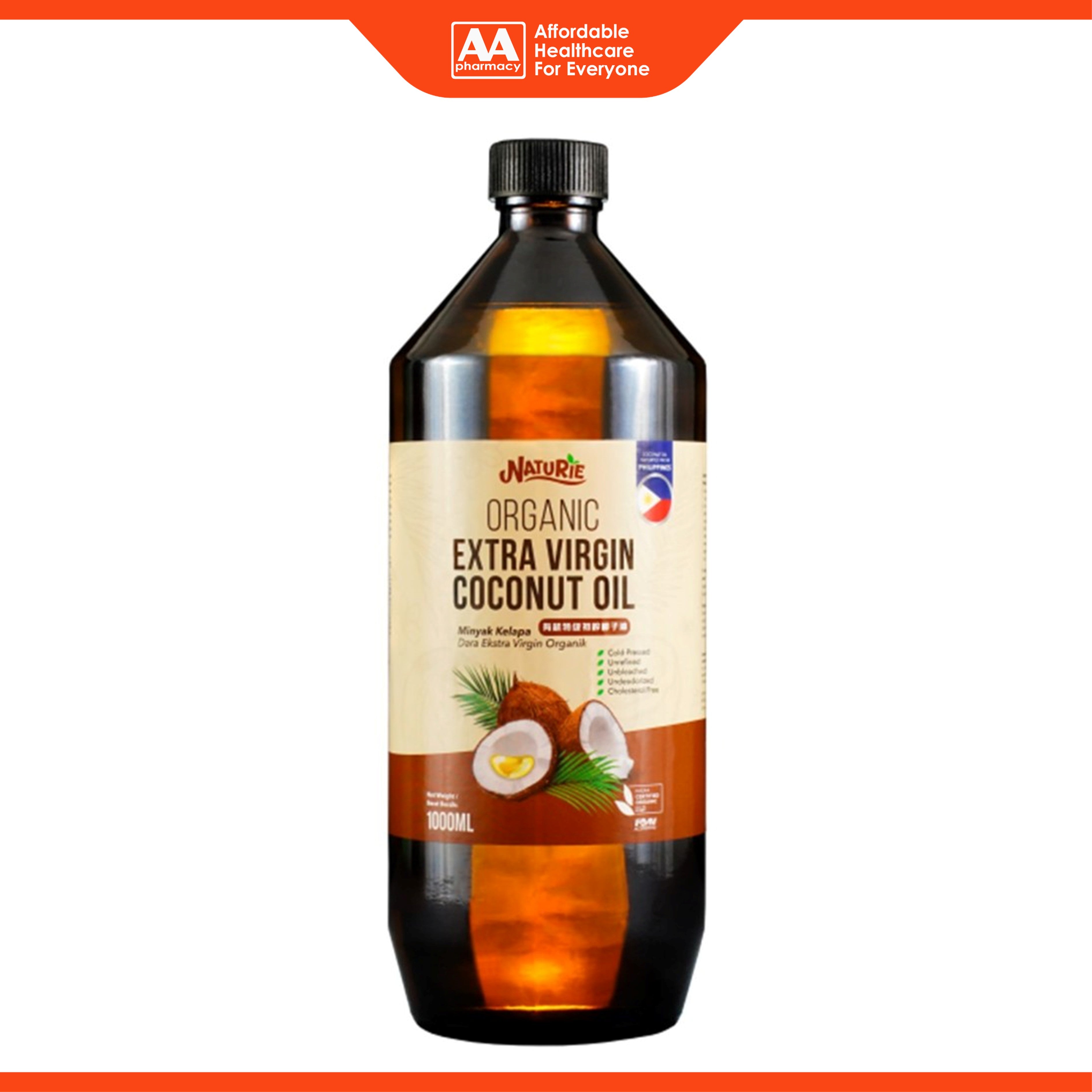 Naturie Organic Extra Virgin Coconut Oil 1000mL