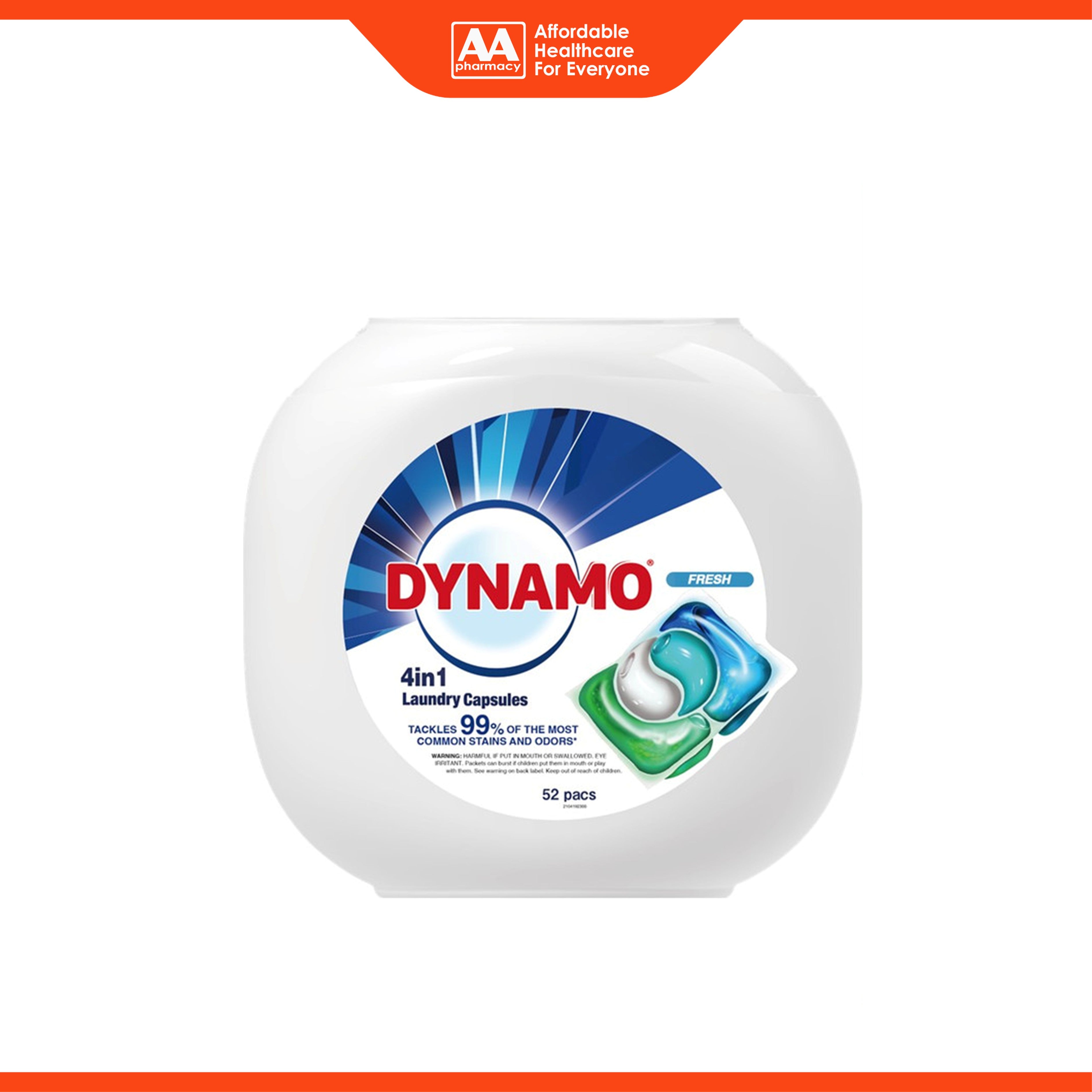 Dynamo 4 in 1 Laundry Capsule 10mL (Fresh) 52's