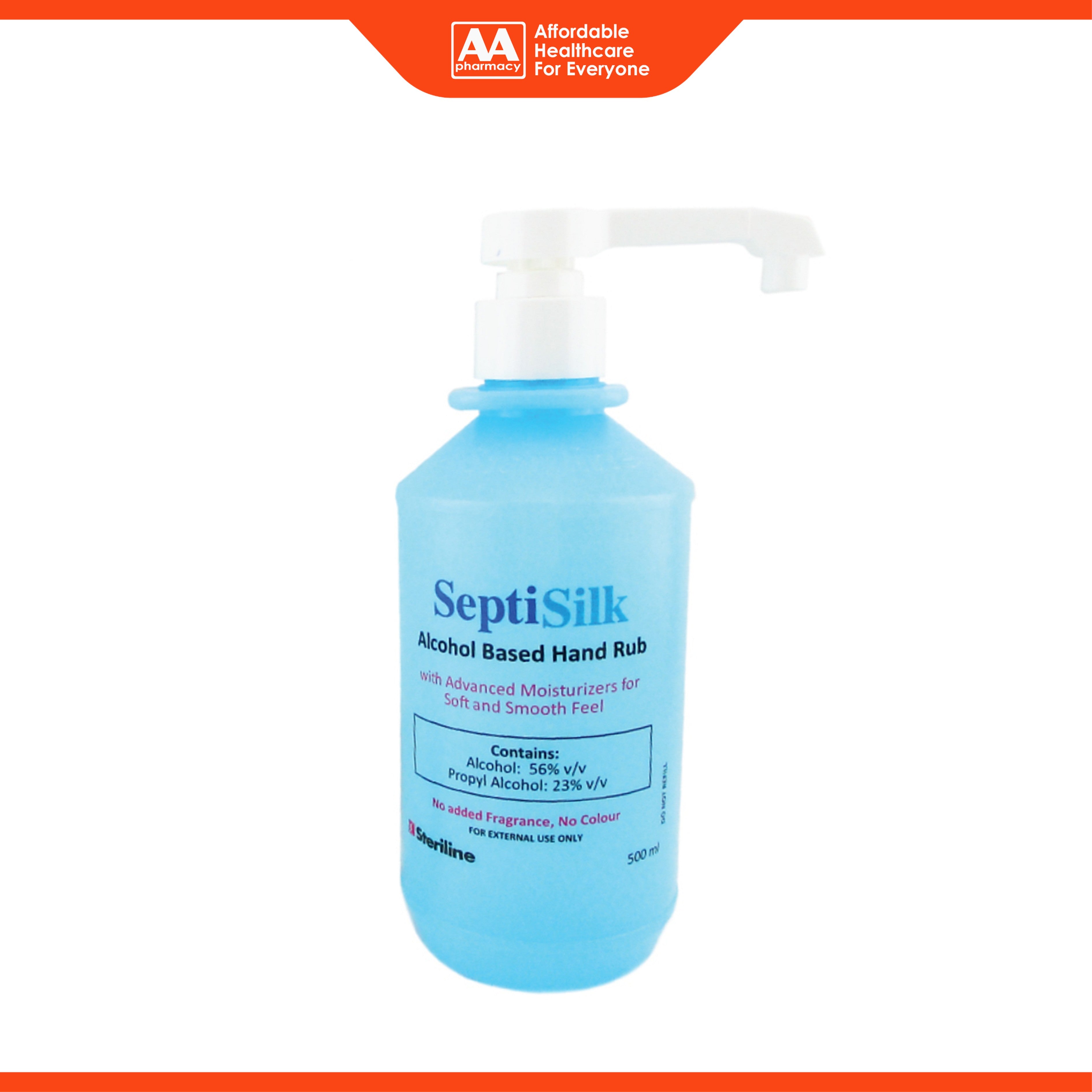 SeptiSilk Alcohol Based Hand Rub (with Advanced Moisturizers) 500mL