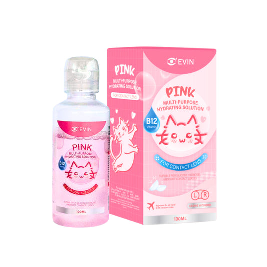 Evin Pink Multi-Purpose Hydrating Solution for Contact Lens 100mL (Casing Included)