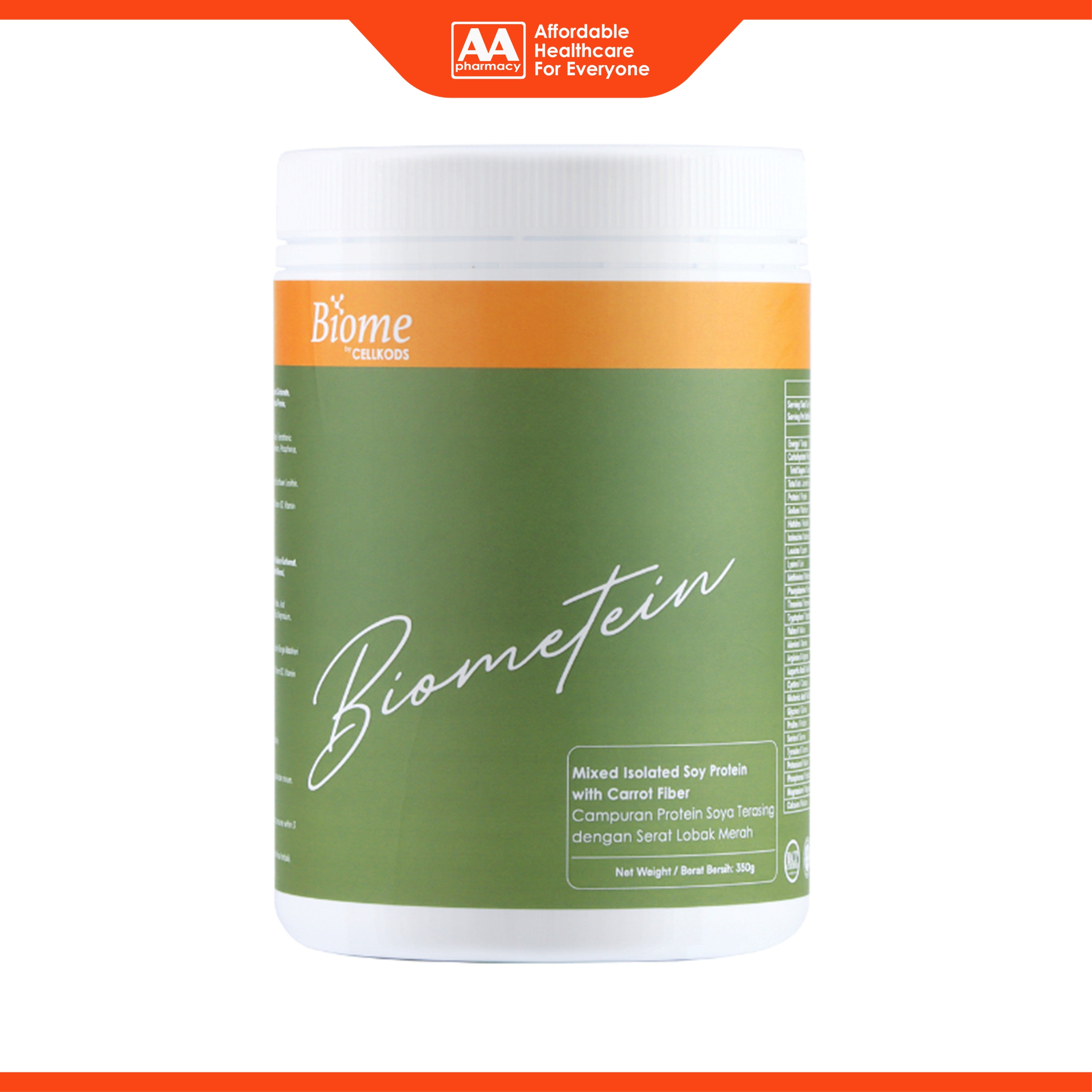 Biome Biometein (Mixed Isolated Soy Protein with Carrot Fiber) 350g