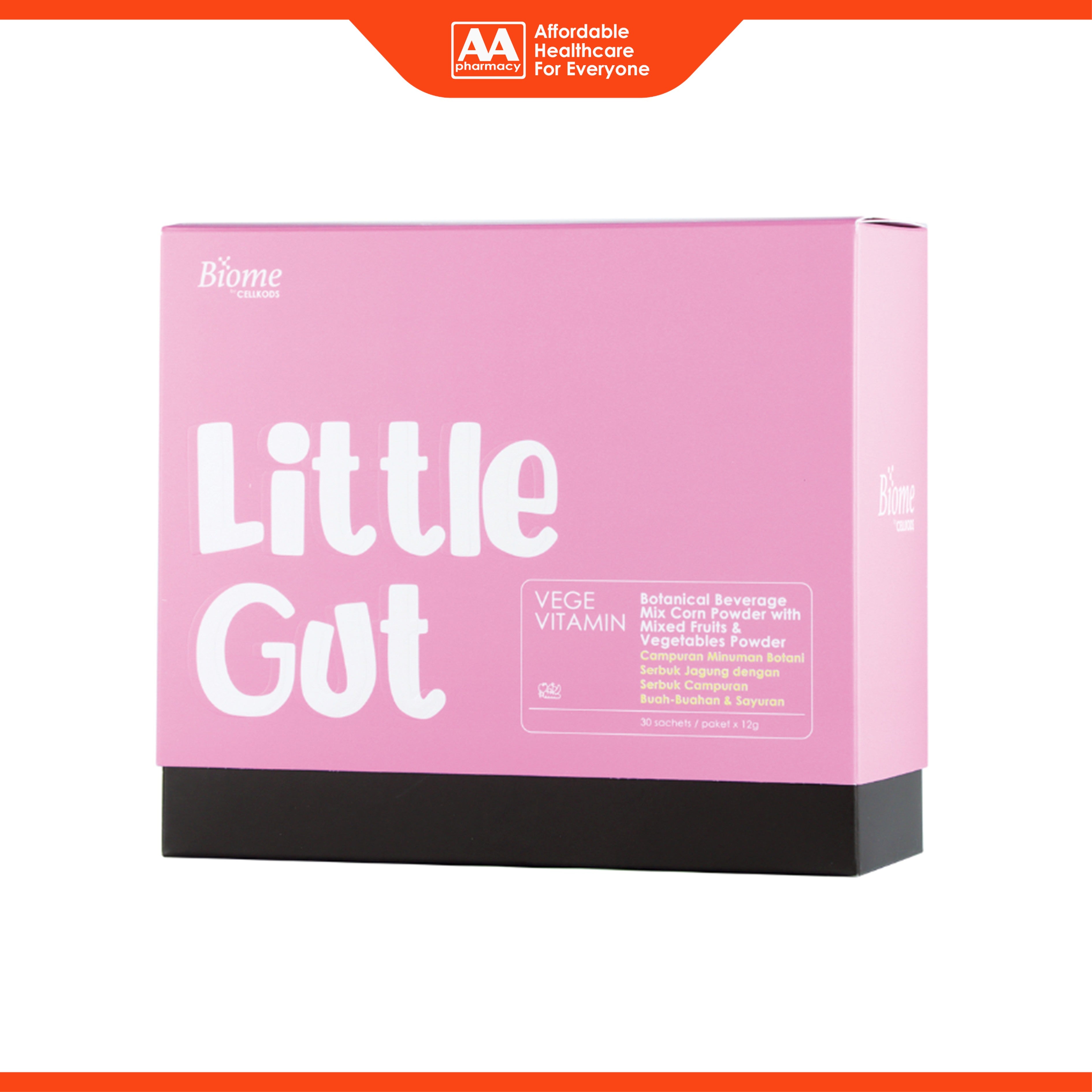 Biome Little Gut Vege Vitamin (Botanical Beverage Mix Corn Powder with Mixed Fruits and Vegetables Powder) Sachet 12gx30's