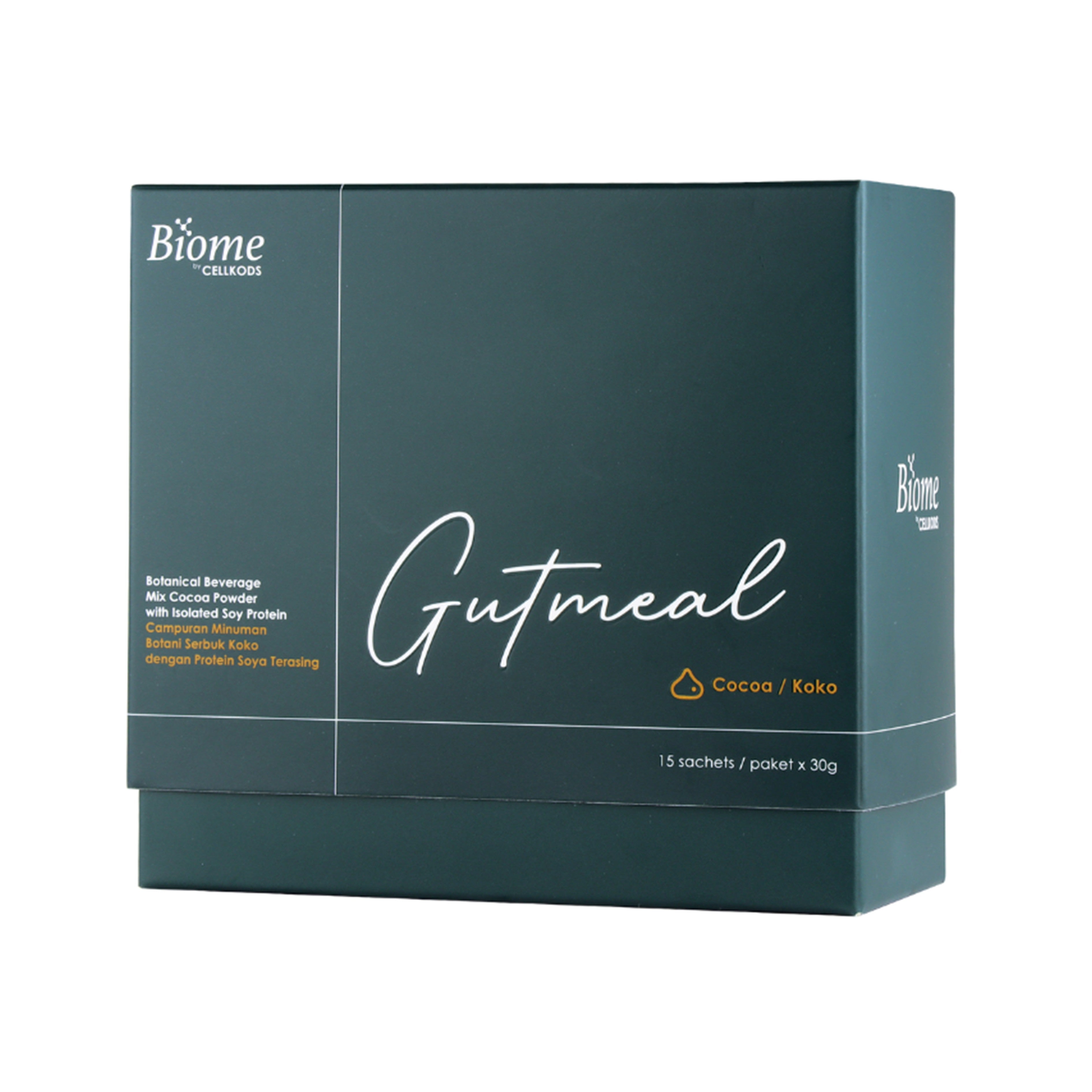 Biome Gutmeal (Botanical Beverage Mix Cocoa Powder with Isolated Soy Protein) Sachet 30gx15's (Cocoa Flavour)