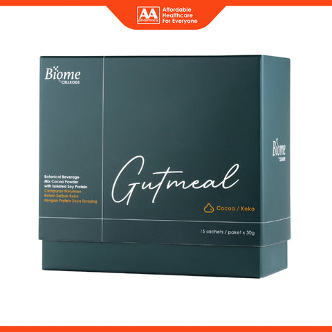 Biome Gutmeal (Botanical Beverage Mix Cocoa Powder with Isolated Soy Protein) Sachet 30gx15's (Cocoa Flavour)