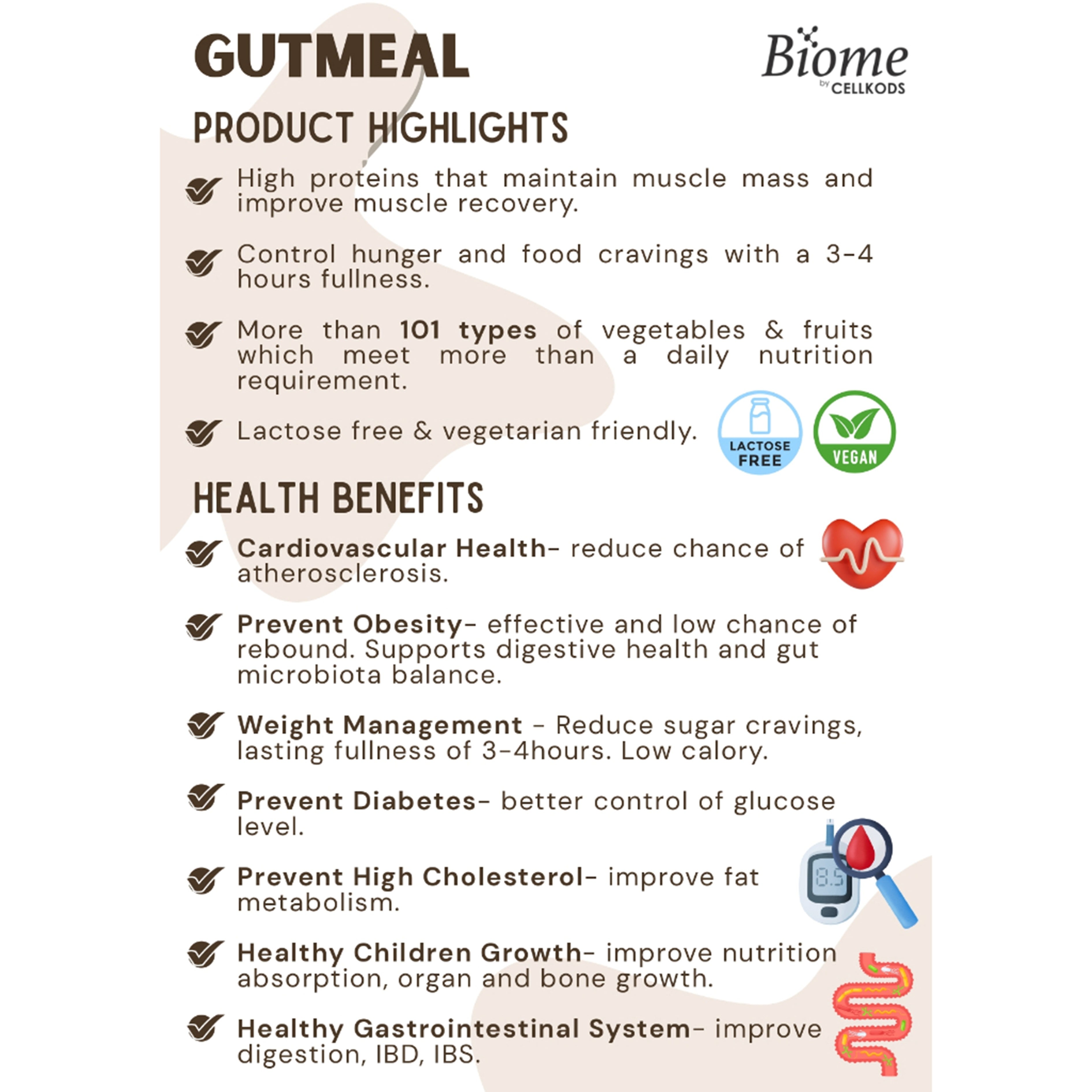 Biome Gutmeal (Botanical Beverage Mix Cocoa Powder with Isolated Soy Protein) Sachet 30gx15's (Cocoa Flavour)