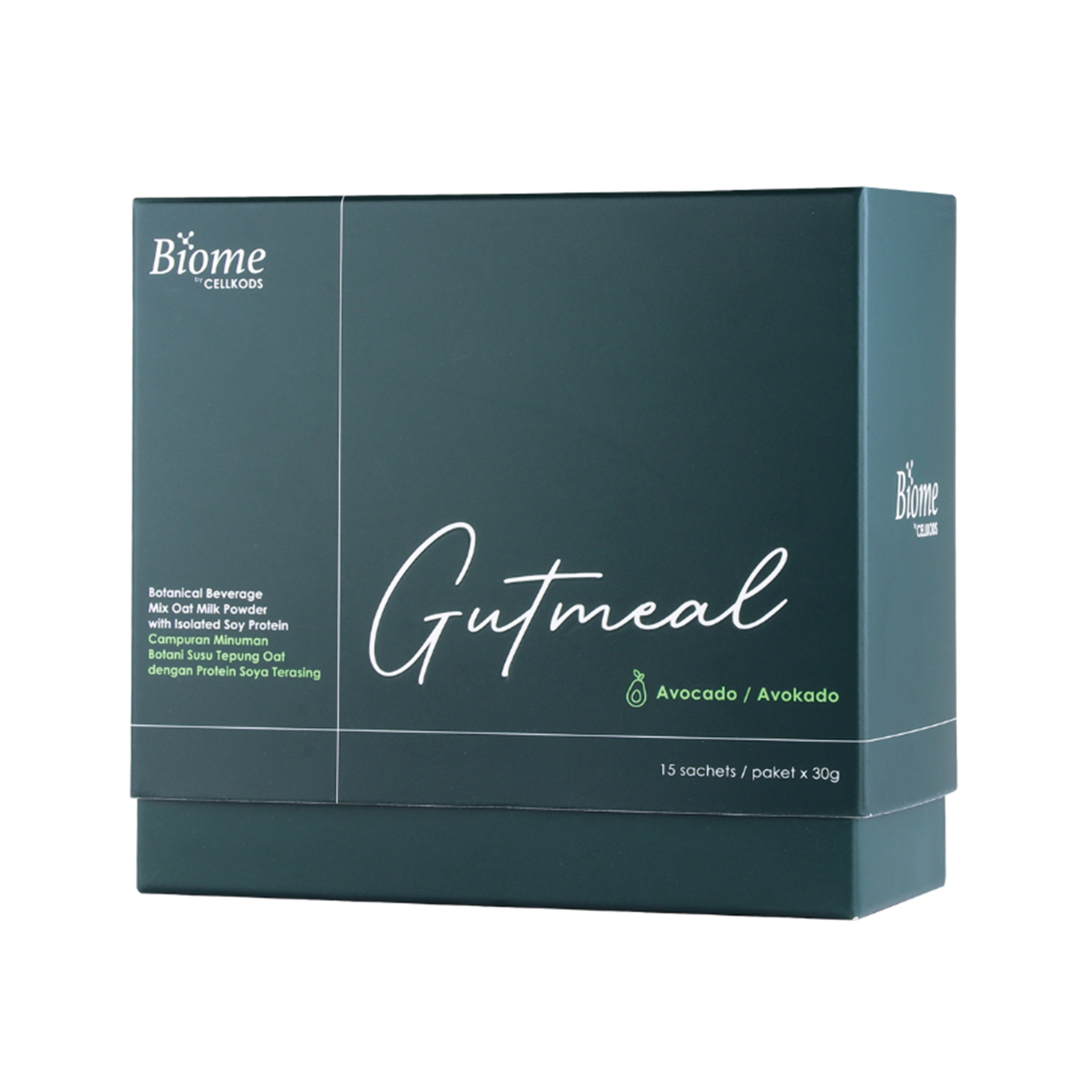 Biome Gutmeal (Botanical Beverage Mix Oat Milk Powder with Isolated Soy Protein) Sachet 30gx15's (Avocado Flavour)