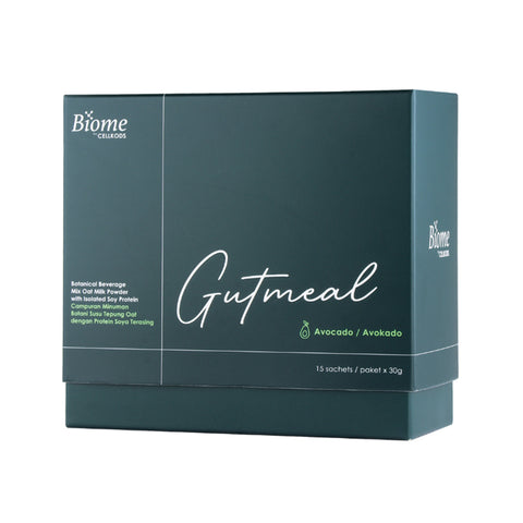 Biome Gutmeal (Botanical Beverage Mix Oat Milk Powder with Isolated Soy Protein) Sachet 30gx15's (Avocado Flavour)