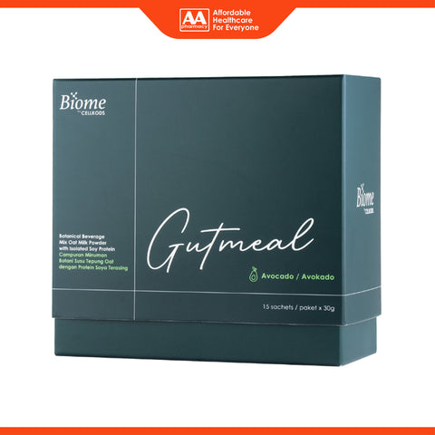 Biome Gutmeal (Botanical Beverage Mix Oat Milk Powder with Isolated Soy Protein) Sachet 30gx15's (Avocado Flavour)