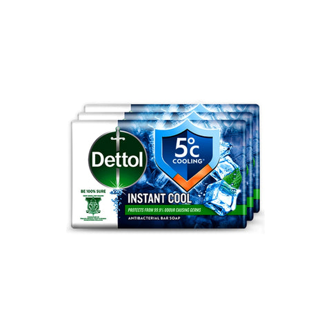 Dettol (Instant Cool) Antibacterial Bar Soap 100gx4's [Value Pack]
