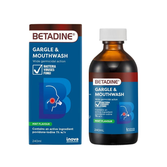 Betadine Gargle and Mouthwash 240mL (Povidone-Iodine 1%)