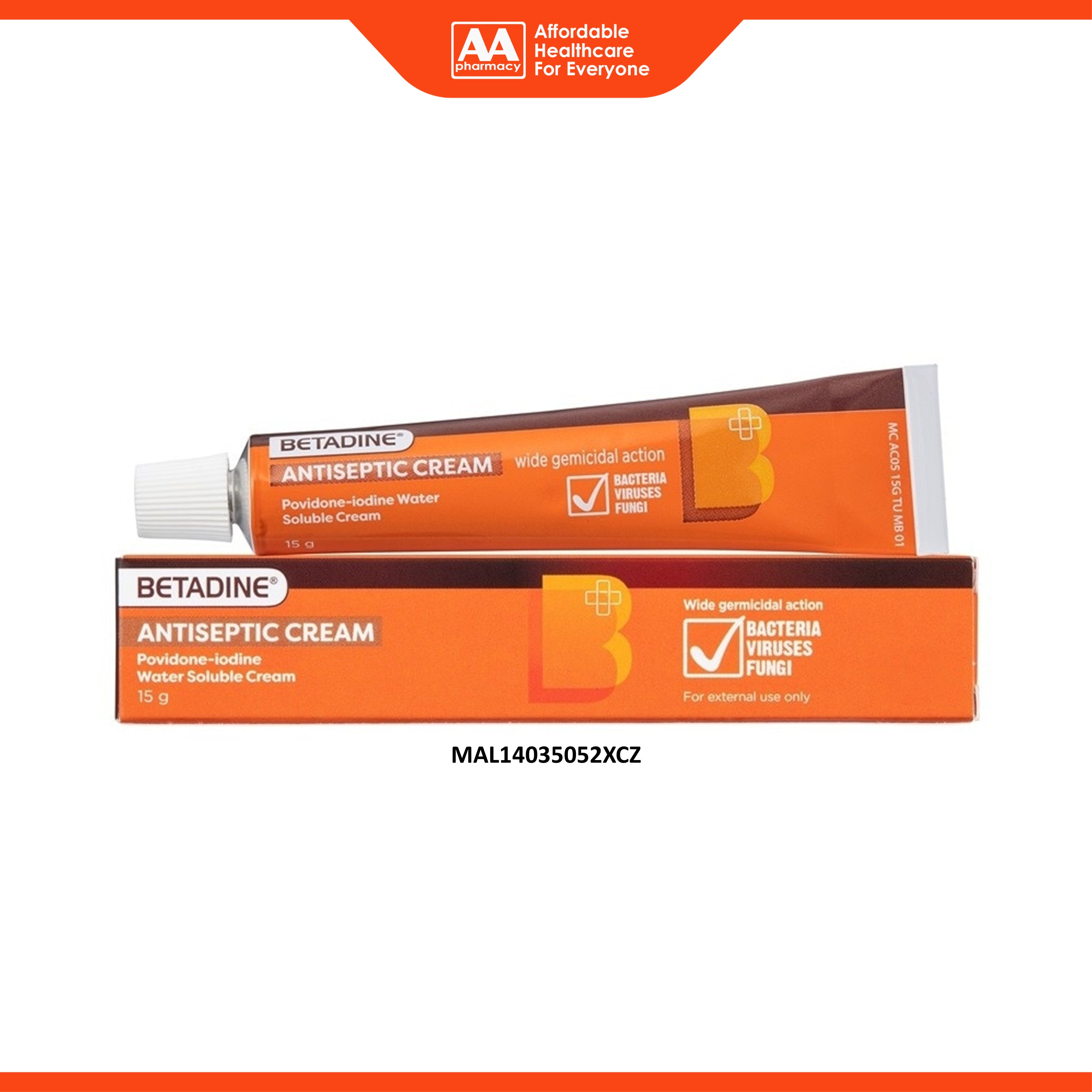 Betadine Antiseptic Cream 15g (Povidone-Iodine 5%)