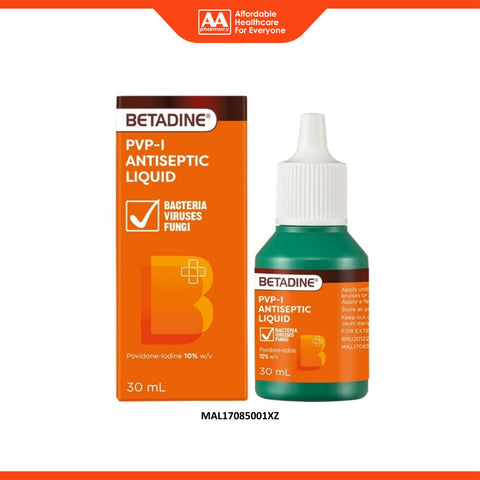 Betadine PVP-I Antiseptic Liquid 30mL (Povidone-Iodine 10%)