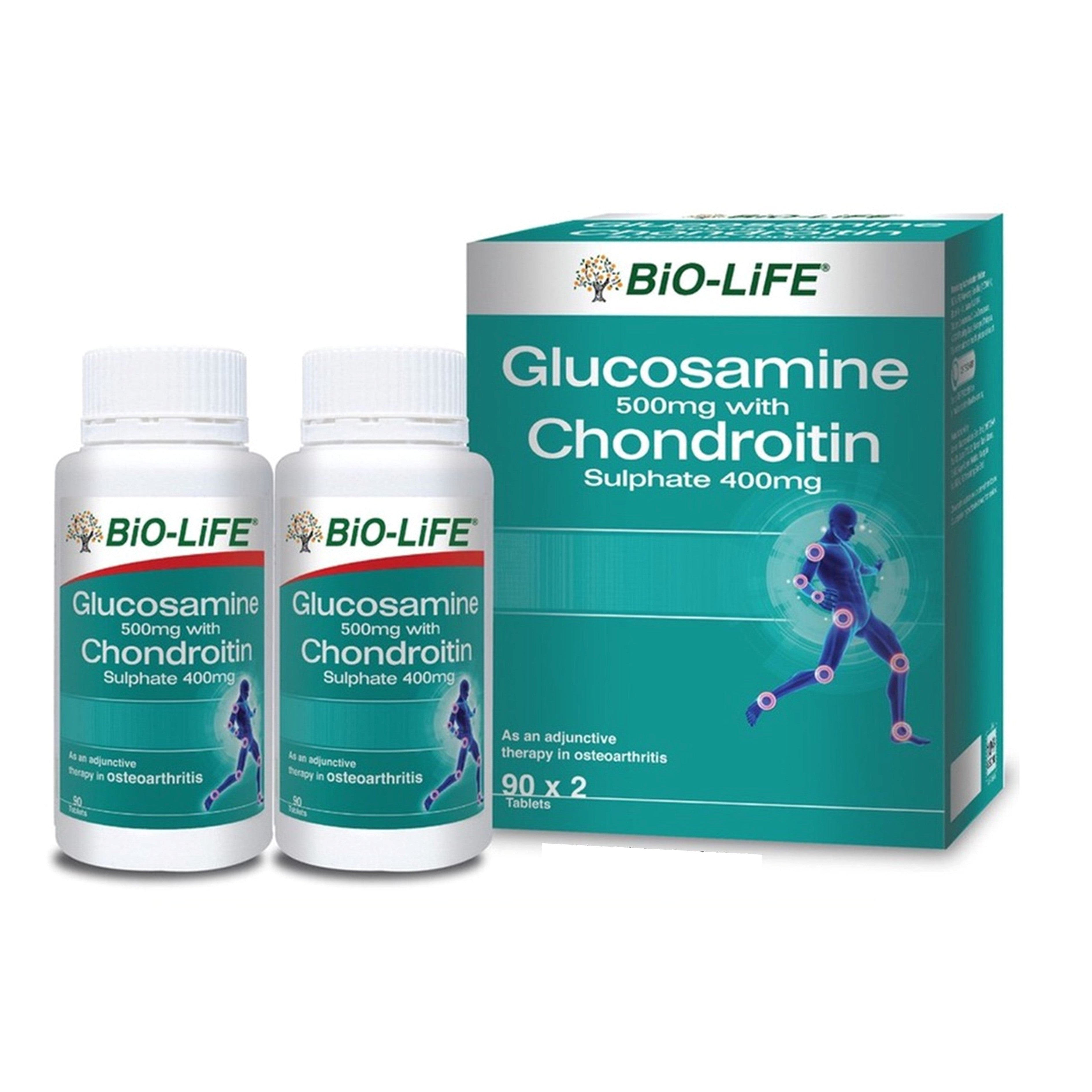 Bio-Life Glucosamine 500mg with Chondroitin Sulphate 400mg Tablet 2x90's