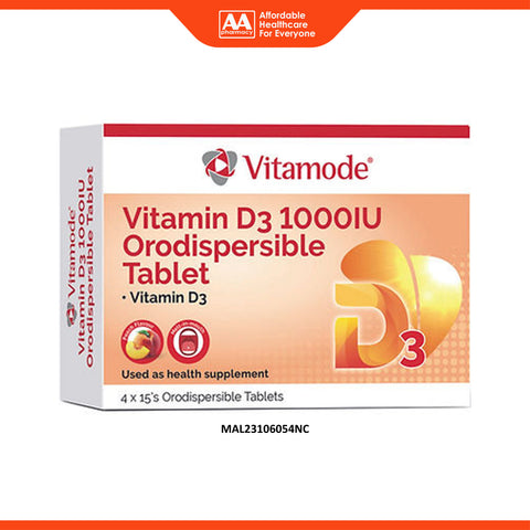Vitamode Vitamin D3 1000IU Orodispersible Tablet 4x15's (Peach Flavour)