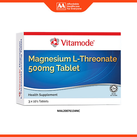 Vitamode Magnesium L-Threonate 500mg Tablet 3x10's