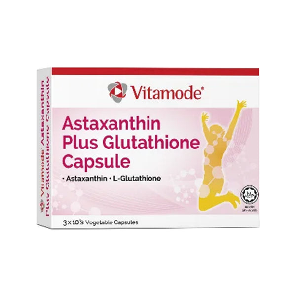 Vitamode Astaxanthin Plus Glutathione Vegecapsule 3x10's – AA Pharmacy Vitamode Astaxanthin Plus Glutathione Vegecapsule 3x10's – AA Pharmacy