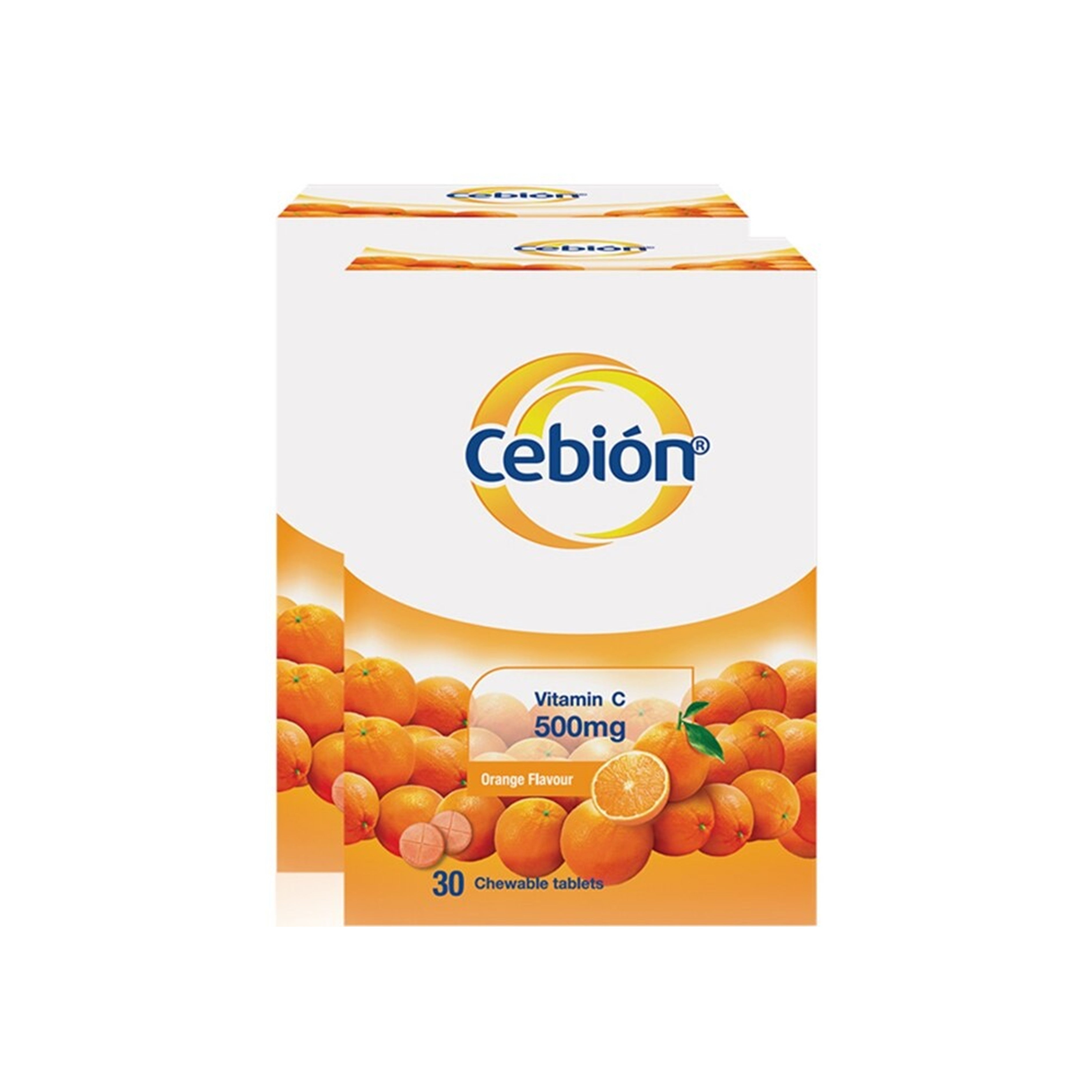 Cebion Vitamin C 500mg Chewable Tablet 3x30's (Orange Flavour)