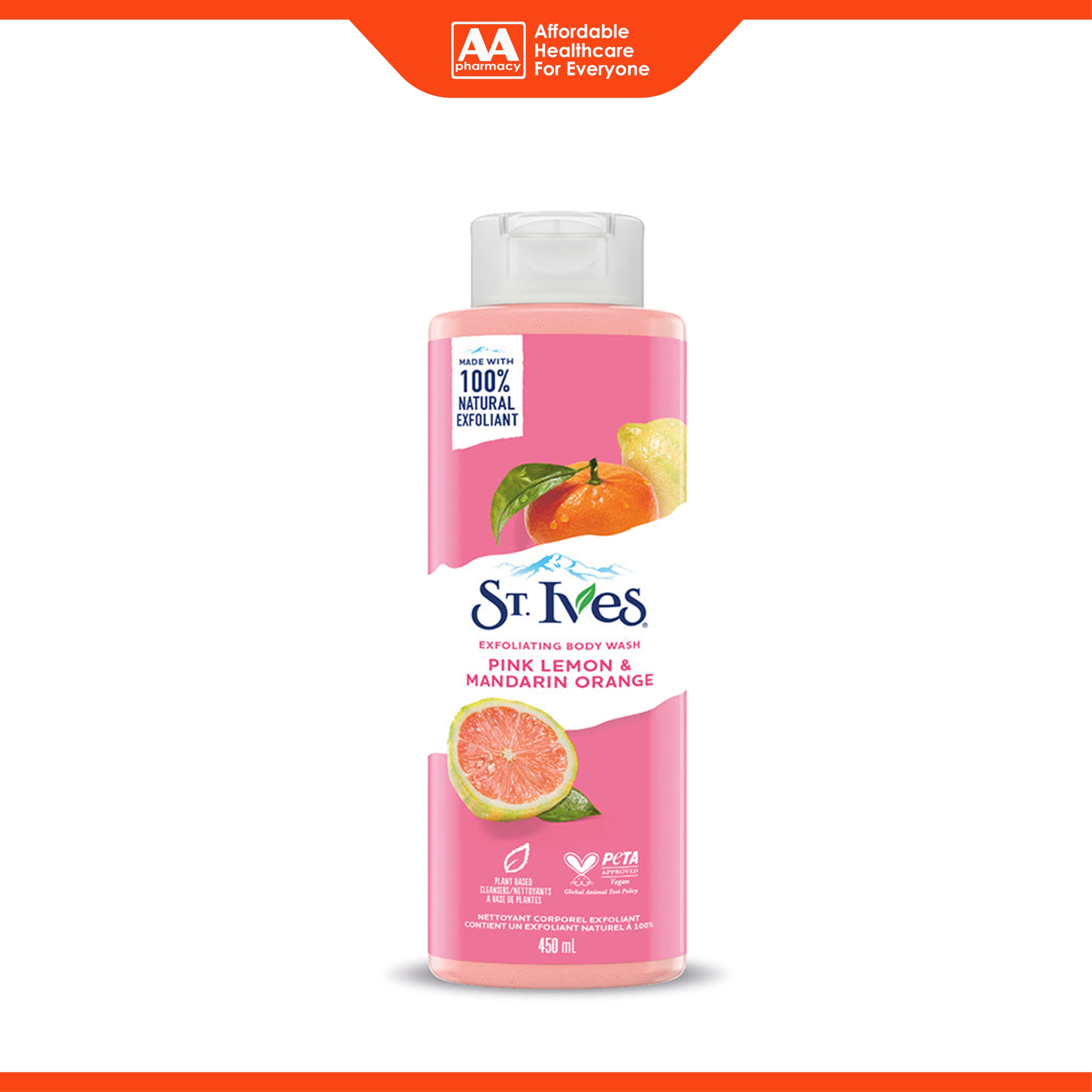 ST. Ives Exfoliating Pink Lemon and Mandarin Orange Body Wash 450mL