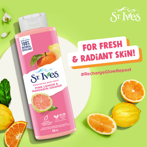 ST. Ives Exfoliating Pink Lemon and Mandarin Orange Body Wash 450mL