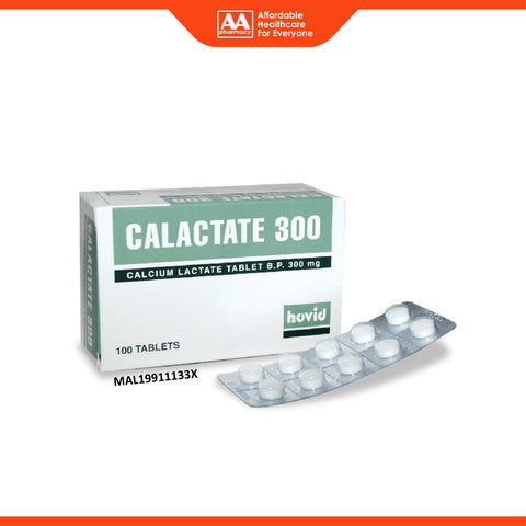 Hovid CaLactate (Calcium Lactate) 300mg Tablet 10x10's