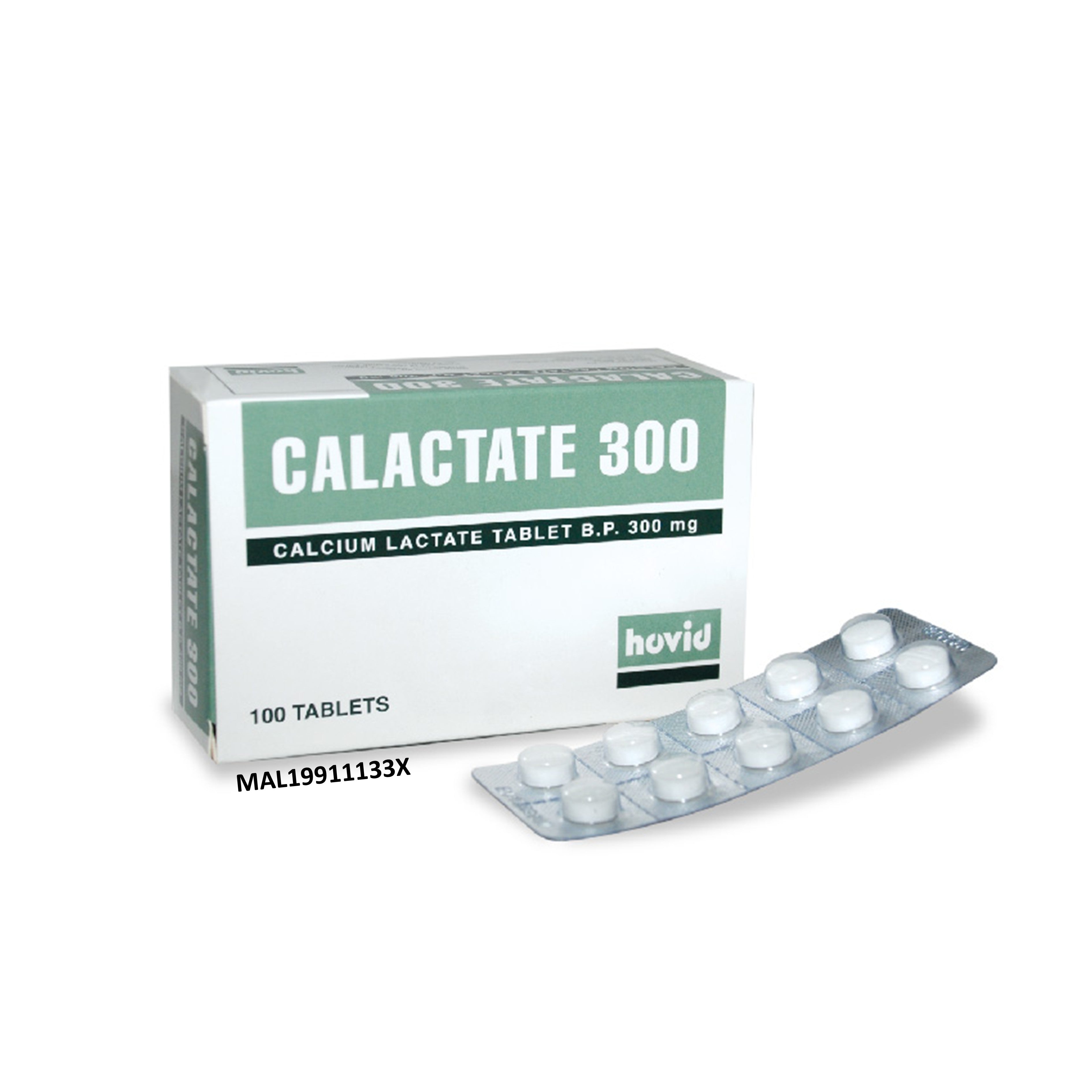 Hovid CaLactate (Calcium Lactate) 300mg Tablet 10x10's