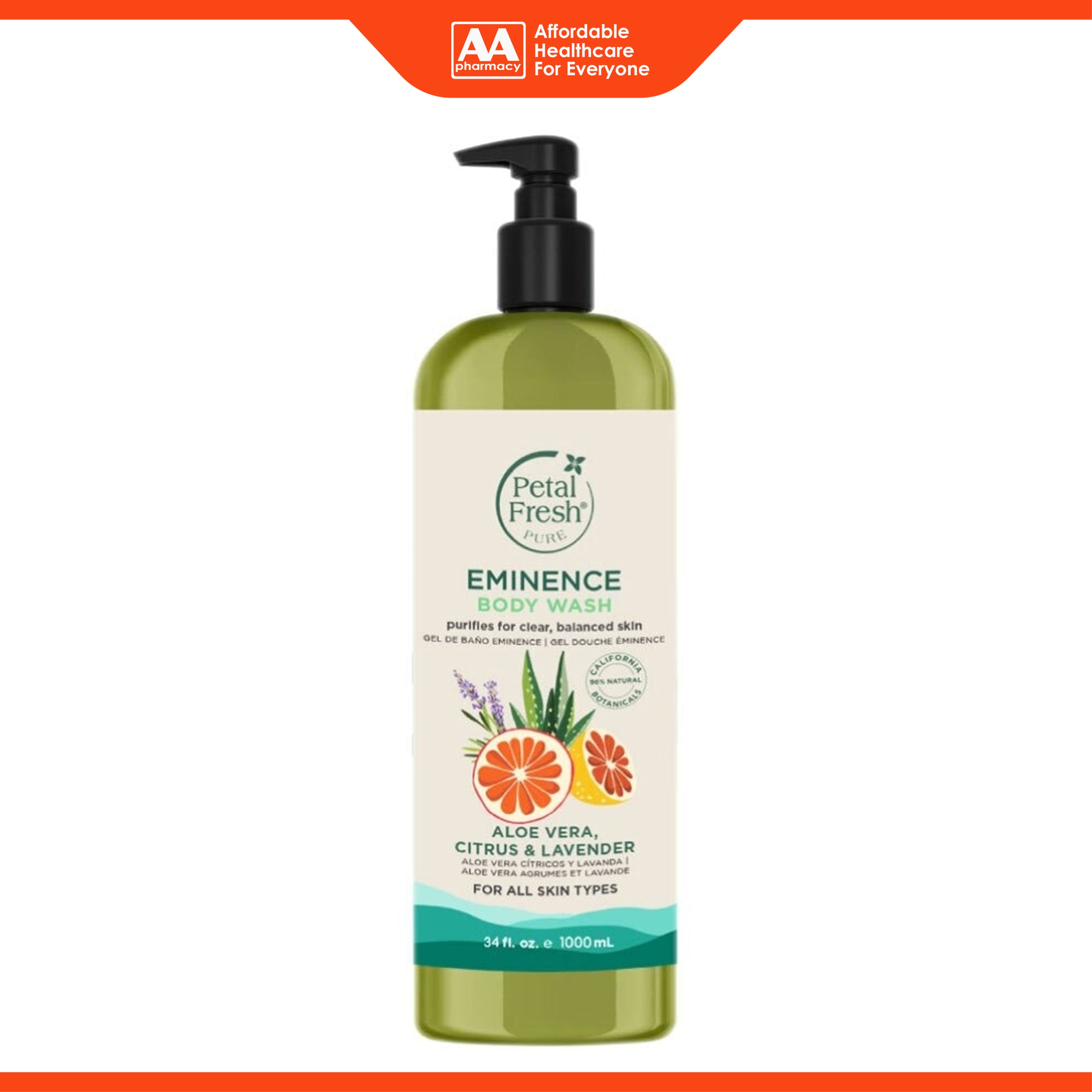 Petal Fresh Pure Eminence Body Wash 1L (Aloe Vera, Citrus and Lavender)