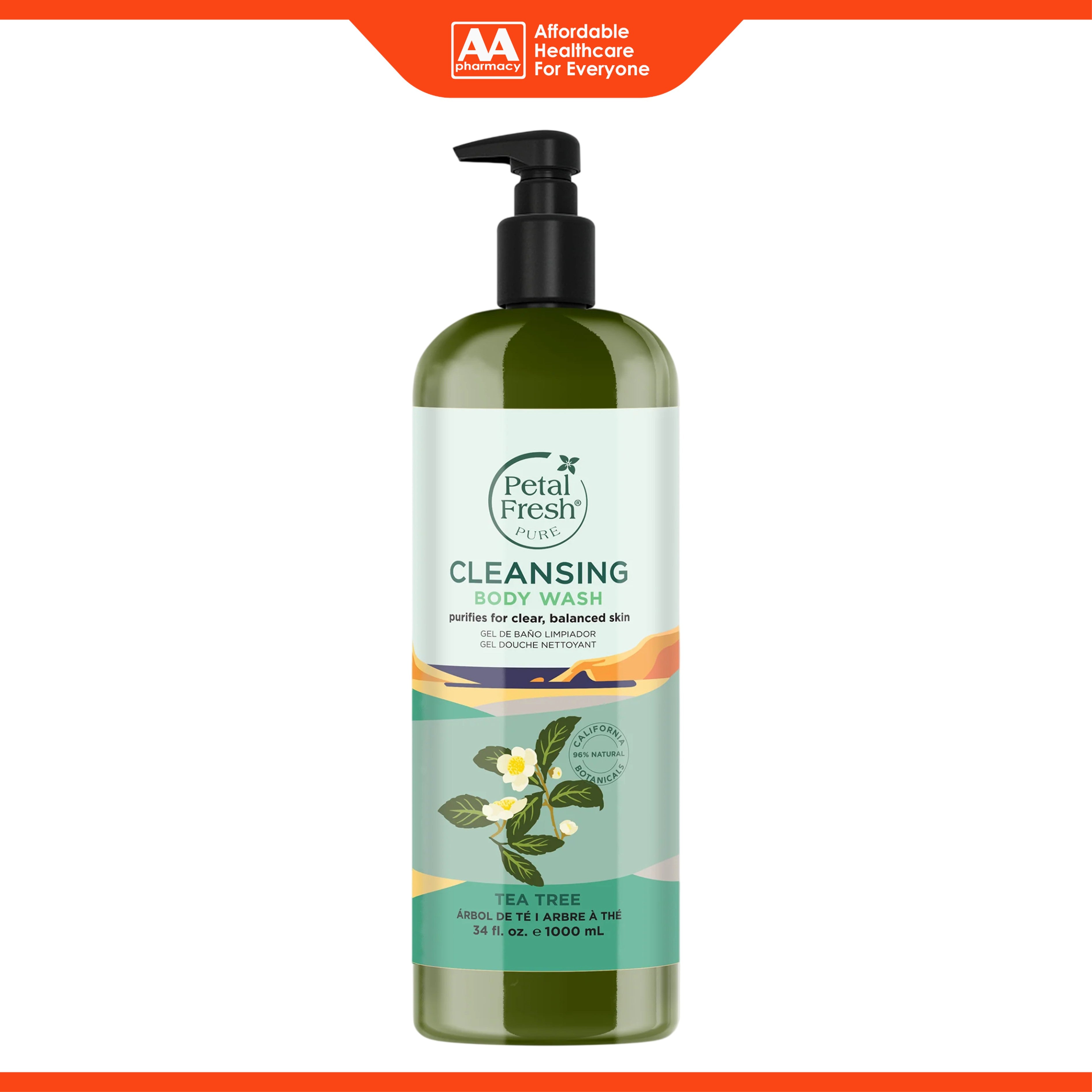 Petal Fresh Pure Cleansing Body Wash 1L (Tea Tree)