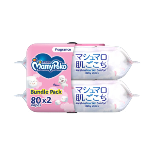 MamyPoko Marshmallow Skin Comfort Baby Wipes (Fragrance) 2x80's [Bundle Pack]