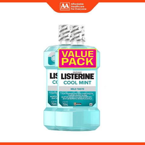 Listerine Mouthwash - Cool Mint (Mild Taste) 750mLx2's [Twinpack]