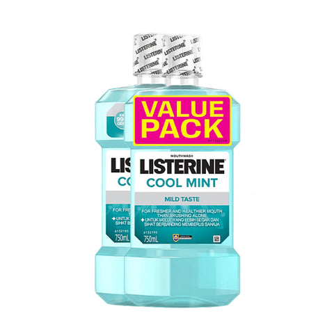 Listerine Mouthwash - Cool Mint (Mild Taste) 750mLx2's [Twinpack]