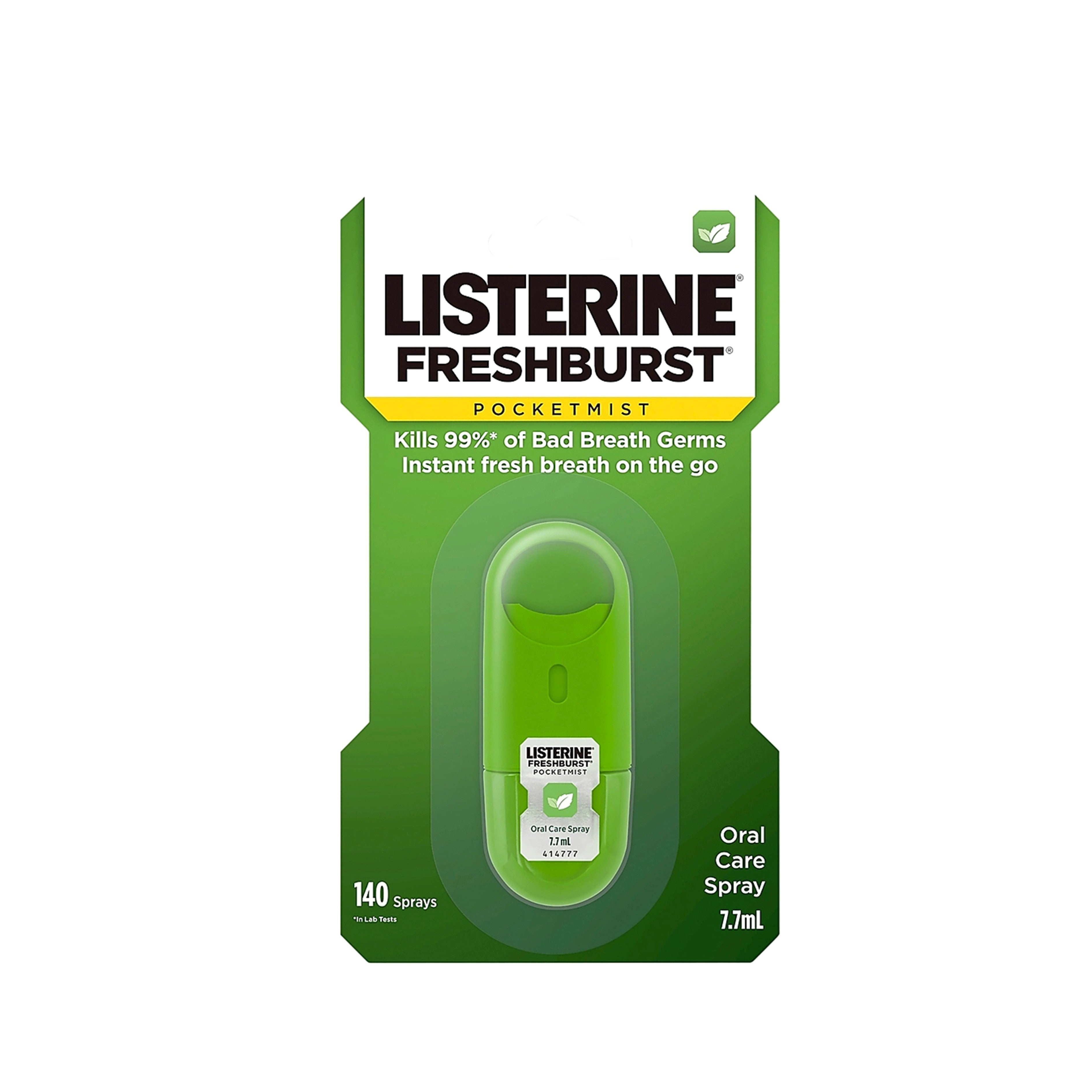 Listerine Fresh Burst PocketMist Oral Care Spray 7.7mL (140 Sprays)