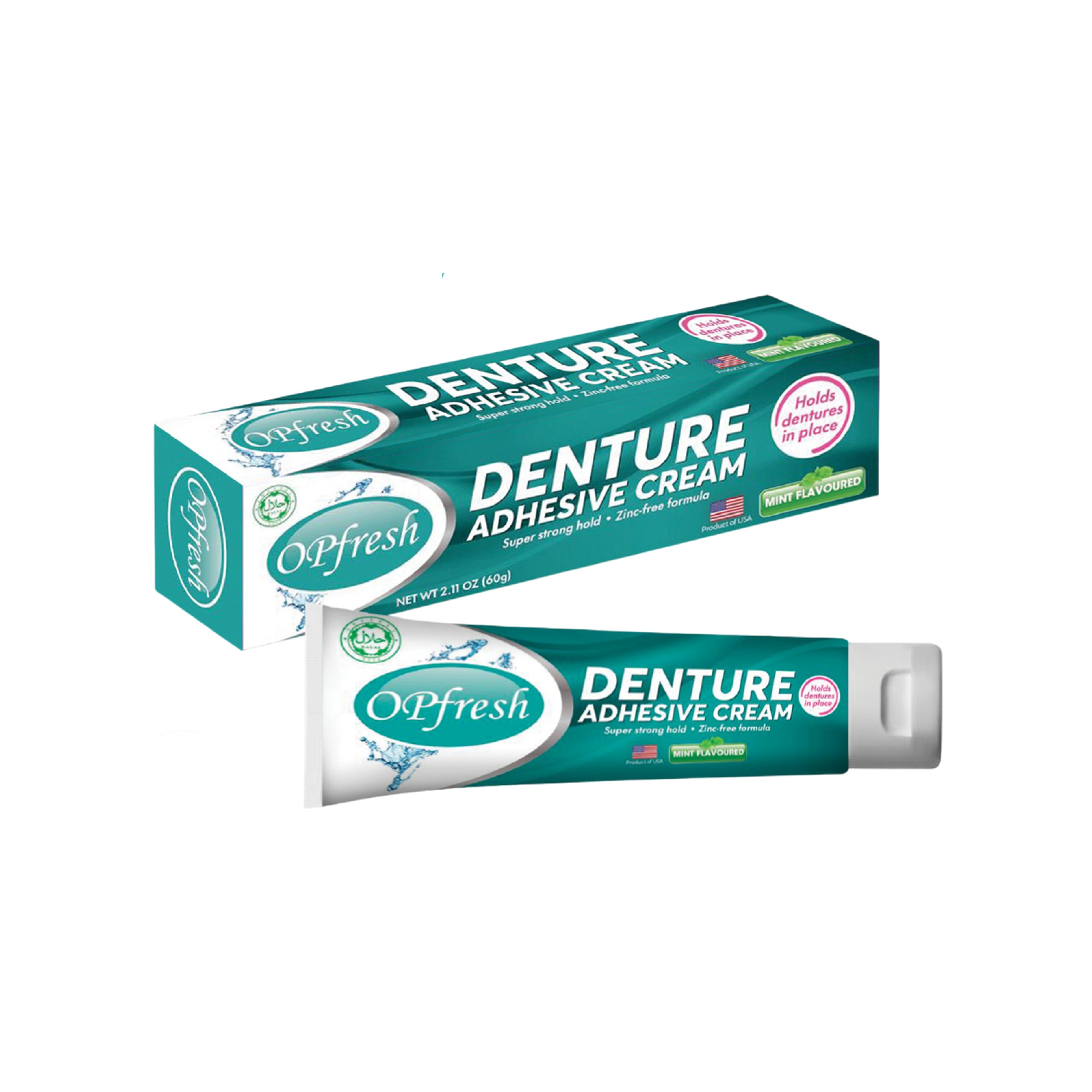 OPfresh Denture Adhesive Cream 60g (Mint Flavour)