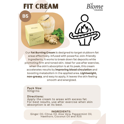 Biome Fit Cream 100g (Burn and Sculpt with Ginger and Peppermint)