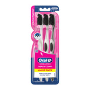 Oral-B Toothbrush (Cross Action Gentle Clean, Ultrathin Charcoal, Extra Soft) 3's