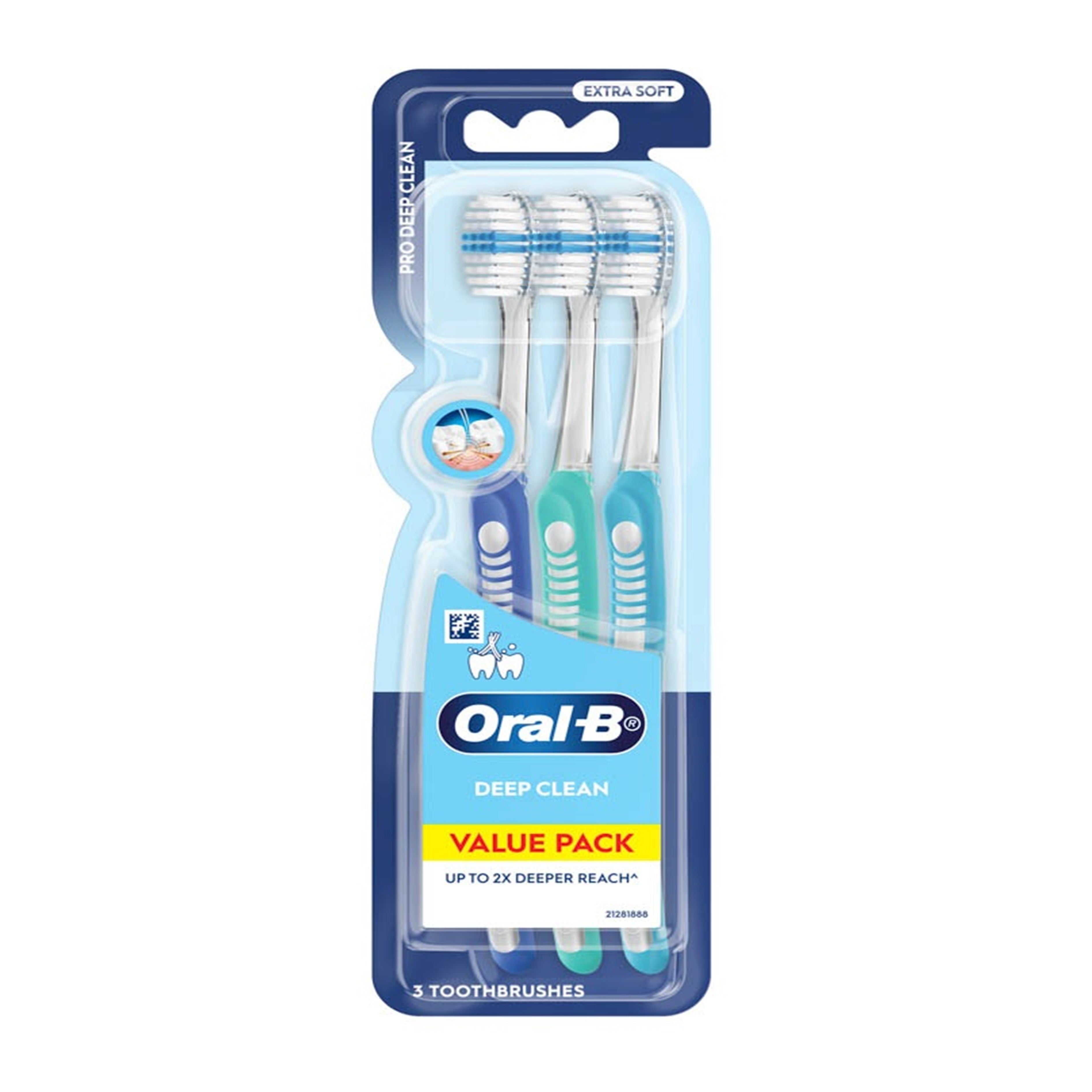Oral-B Toothbrush (Deep Clean, Pro Deep Clean, Extra Soft) 3's