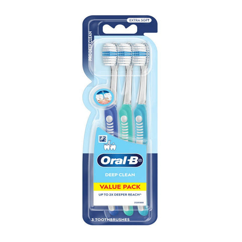 Oral-B Toothbrush (Deep Clean, Pro Deep Clean, Extra Soft) 3's