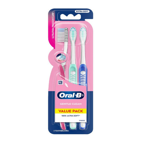 Oral-B Toothbrush (Gentle Clean, Ultrathin Pro Gum Care, Extra Soft) 3's