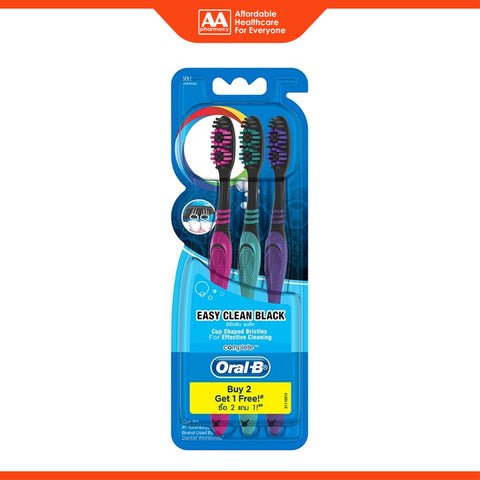 Oral-B Toothbrush (Complete Easy Clean Black, Soft) 3's
