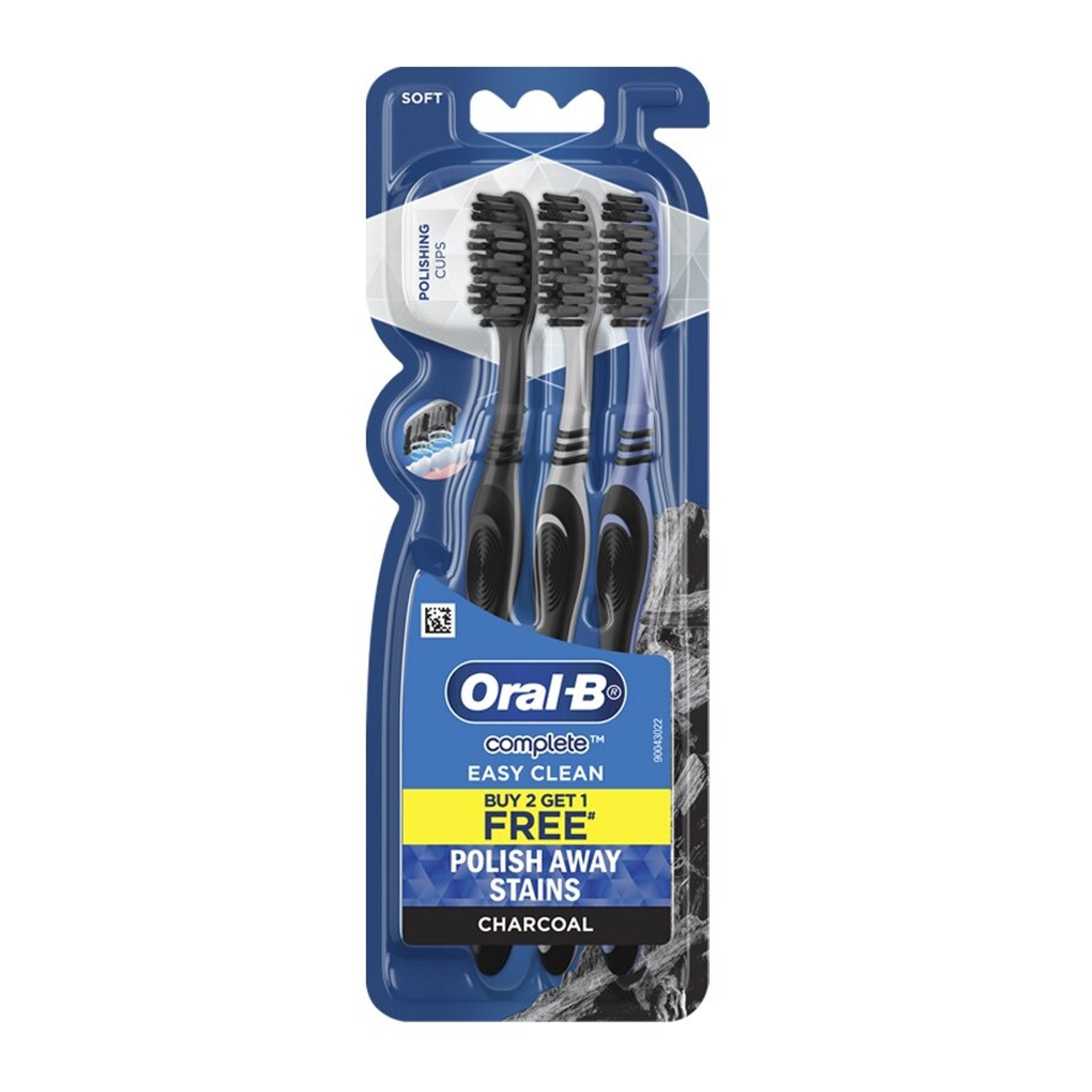 Oral-B Toothbrush (Complete Easy Clean, Charcoal, Soft) 3's