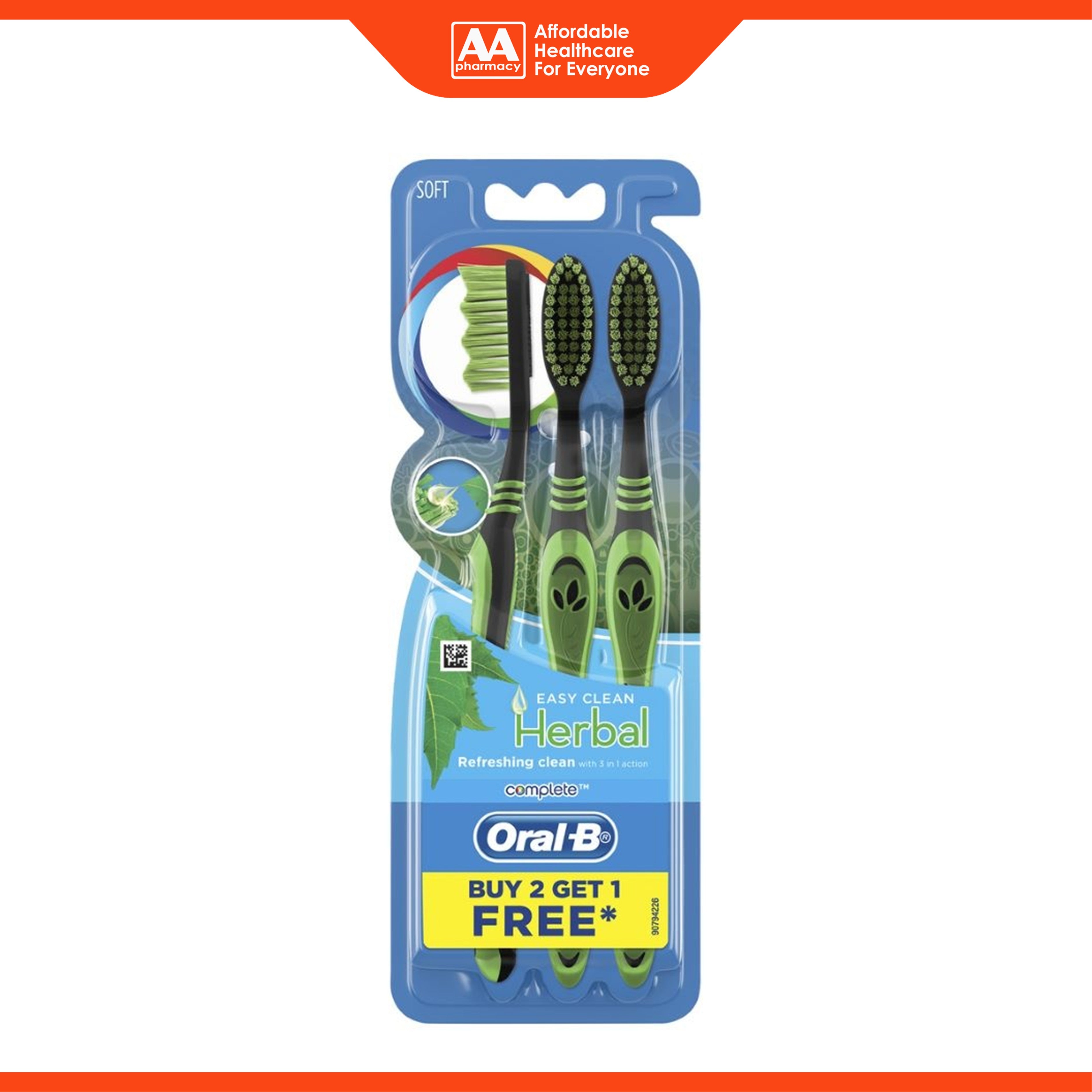 Oral-B Toothbrush (Complete Easy Clean Herbal, Soft) 3's