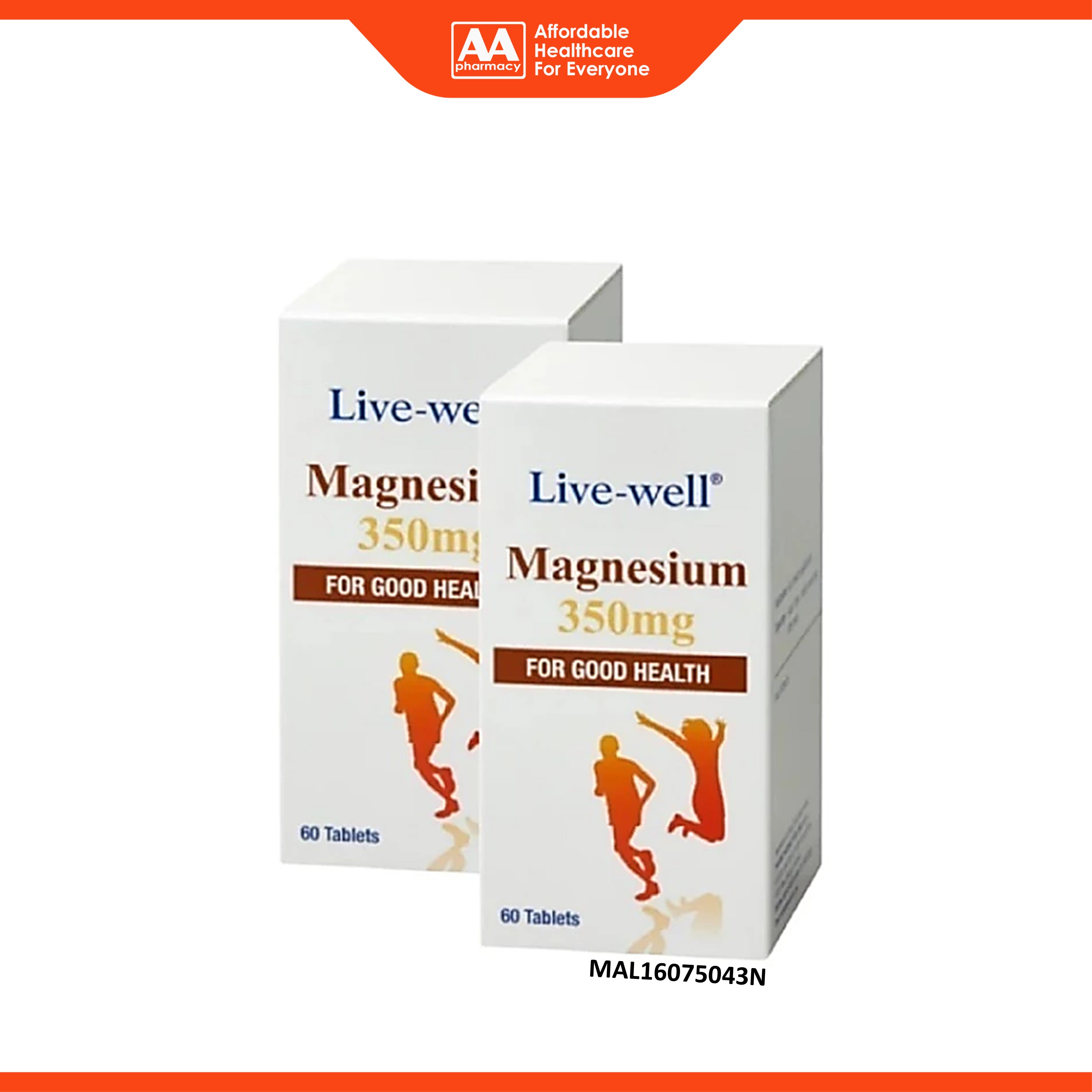 Live-Well Magnesium 350g Tablet 2x60's